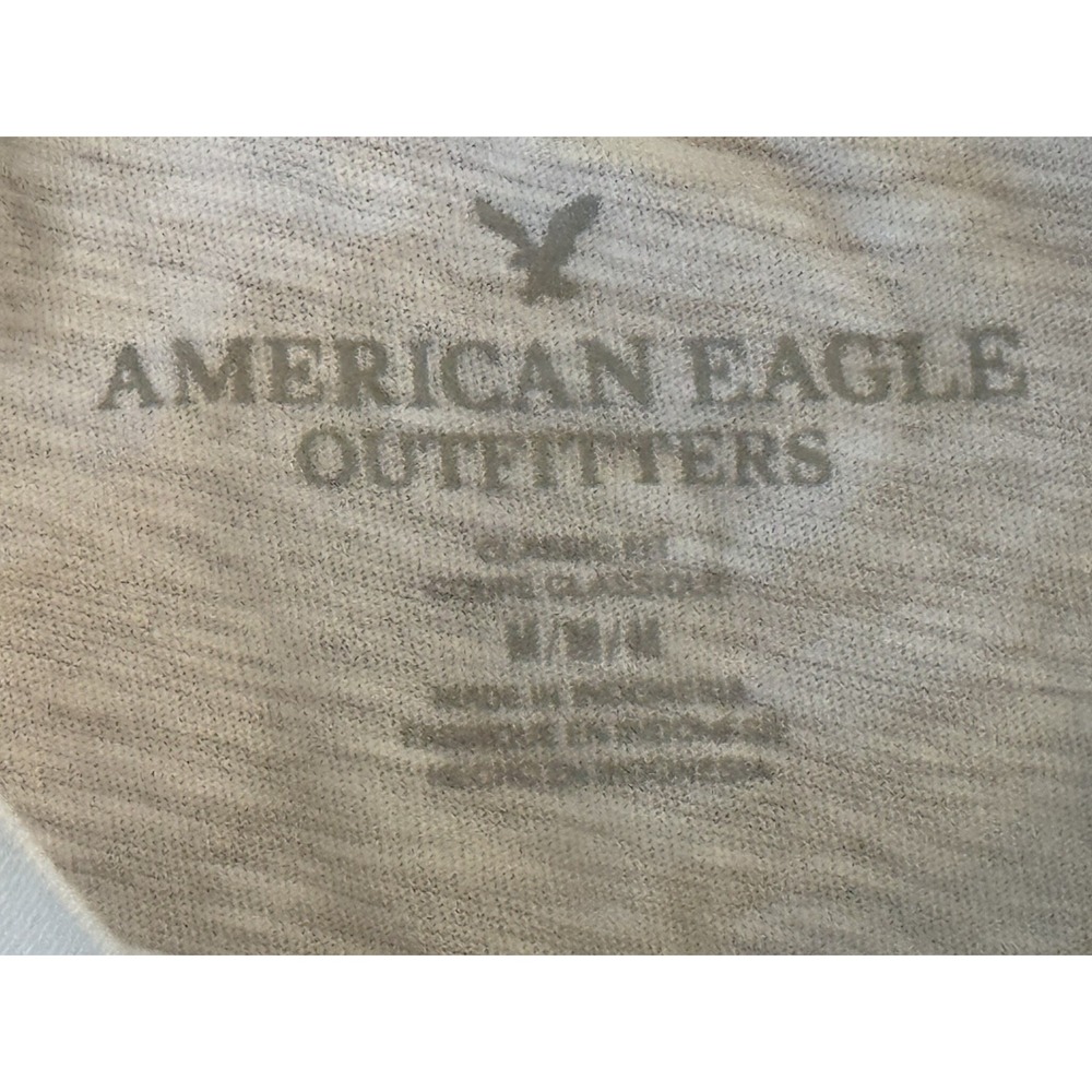 American Eagle T Shirt Mens Size M White Legend T Classic Fit Slub Knit Logo - Picture 6 of 9